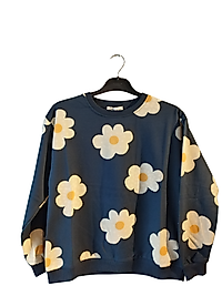 Desenli Mevsimlik Kız Çocuk Sweat İki İp Uzunkol -Kol Ribana