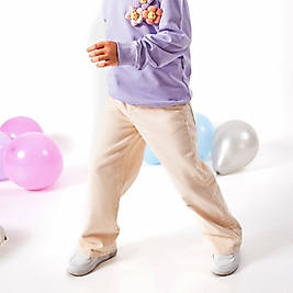 Kız Çocuk 3-7 Yaş Ham Kot Renkli Pantolon Bej