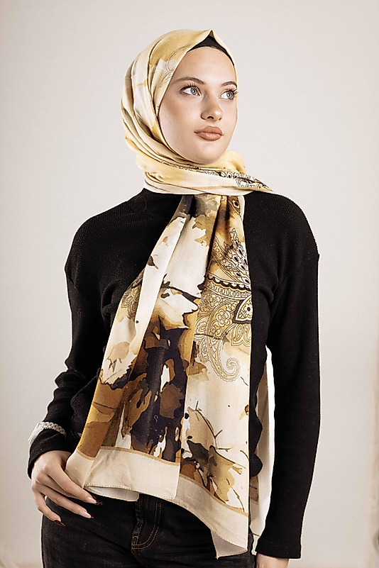 FLOOR İPEK ŞAL İTALYAN DİKİŞİ DESEN-1