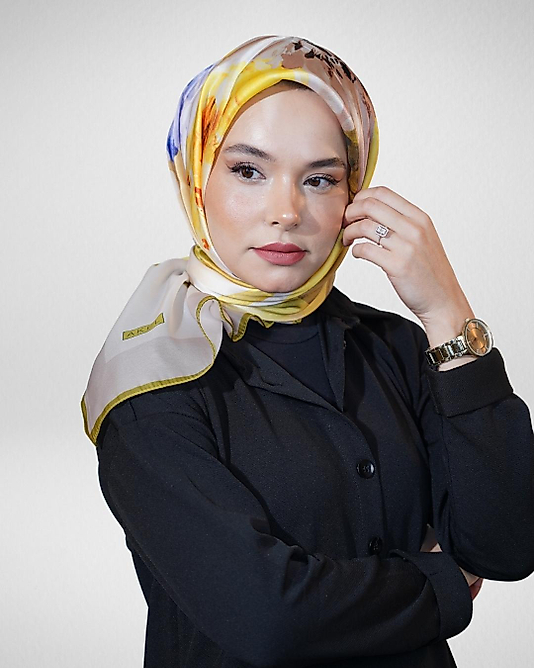 Dijital Kristal Eşarp Pastel Çiçek Desenli