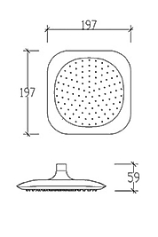 20x20 Cm Paslanmaz Kare Ultra Ince Tepe Duş Başlığı Inox