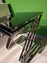 MERCAN MOBİLYA VE AKSESUAR,KROM Z AYAK  SİYAH CAM ,ZİGON SEHPA ,SERVİS SEHPASI , YAN SEHPA