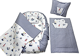 Berababy Babynest Çantalı Çapa Tasarım Bebek Yuvası 5 Parça Set