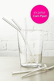 Şeffaf 6'lı Cam Eğimli Pipet