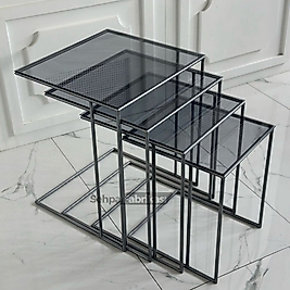 Harmony Zigon Sehpa 4’Lü - Gümüş Eskitme