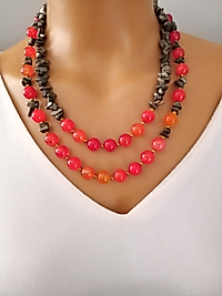 AKİK BE PRİT DOĞALTAŞ KOLYE