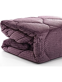 Merinos Fashion Mikro Yorgan Zigzag Çift Kişilik Mürdüm