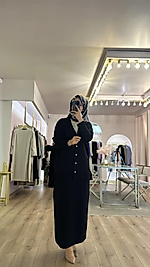 Hâbel Etek Hırka Takım Siyah