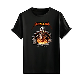Rock and Roll & Metallica Tarzı Baskılı Oversize Unisex Tişört