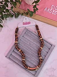 Leopar Desen Kemik Kolye