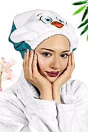 Kuş Desenli Petrol Yeşili Havlu Bone