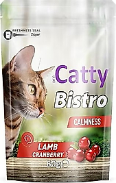 Catty Bistro Sakinleşme Etkili Kuzu Etli ve Kızılcıklı 60 gr Kedi Ödül Maması