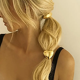 Elegant Kalp Gold Lastik Toka