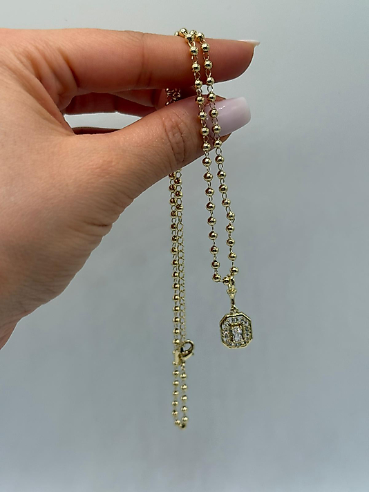 Xuping VIP Çelik Baget Taşlı Minimal Uçlu 14K Altın Renk Kolye