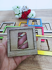 Toptan 10 Adet Renkli Mini Ahşap Fotoğraf Çerçevesi – Bebek, Sevgili ve Anı Dekoratif Set