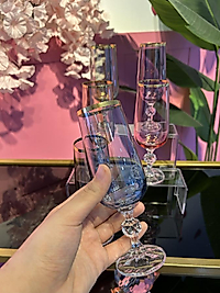 6 lı renkli kristal kadeh