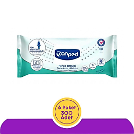 Canped Perine Temizleme Havlusu Extra Büyük(30x32 cm) 50'li 6 Paket
