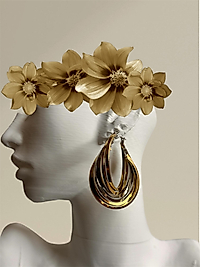 Çok Katmanlı Gold Halka Küpe Model Çelik Küpe