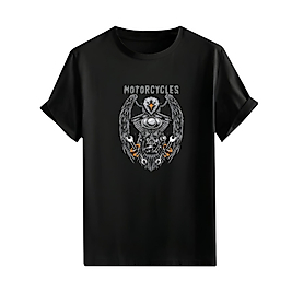 Motorcu Tarzı Baskılı Oversize Unisex Tişört