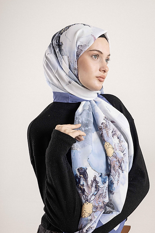 FLOOR İPEK ŞAL EL DİKİŞİ DESEN-1