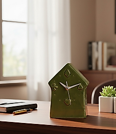 Yeşil Renkli Ev Tipi Masa Saati MS042