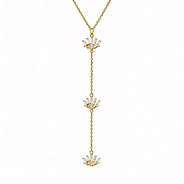 Gold Y Göz Detaylı Zincir Kolye