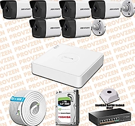 Hikvision 2MP 6 Kameralı Ip Hazır Sistem 2TB