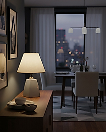 Dekoratif Kare Prizma Beyaz Abajur AB055