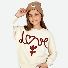 Kız Çocuk Krem Sweat
