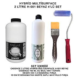 CADENCE 2 LİTRE HYBRİD H:01 BEYAZ + 750 ML MAT VERNİK SET-1