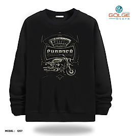 Motorcu Model Bisiklet Yaka Erkek kadın Slimfit Sweatshirt