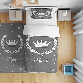 Minibabyrooms  Kral Tacı ve Yıldızlar Desenli Nevresim Takımı