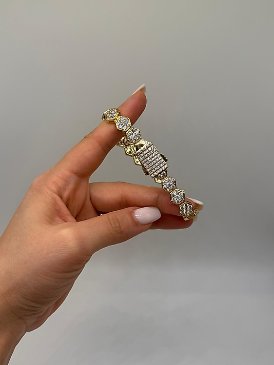 Xuping Gold Altıgen Gurmet Taşlı Kilitli Bileklik