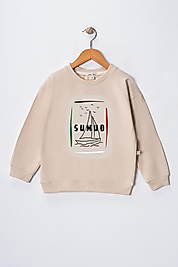 Kız Çocuk "Sumud" Baskılı Pamuklu Sweat