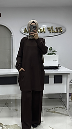 CEP DETAYLI OYSHO TAKIM KAHVERENGİ