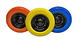 EL ARABASI TEKERİ PATLAMAZ KAUÇUK PU TEKER TURUNCU - SARI - MAVİ