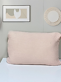 Müslin 4 Katlı Pudra Renk 50x70 cm. 2 Adet Yastık Kılıfı