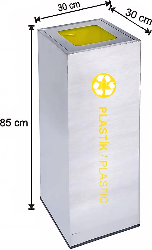 PASLANMAZ GERİ DÖNÜŞÜM ÇÖP KOVASI 54 LT (  KDV DAHİL )