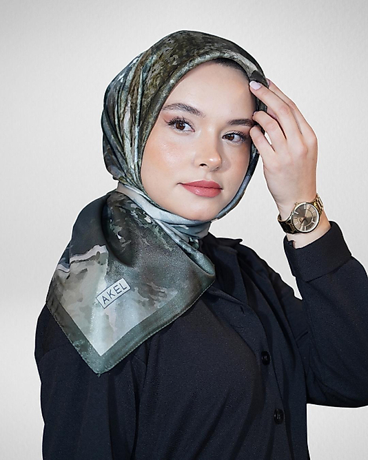 Dijital Kristal Eşarp Pastel Boya Desen