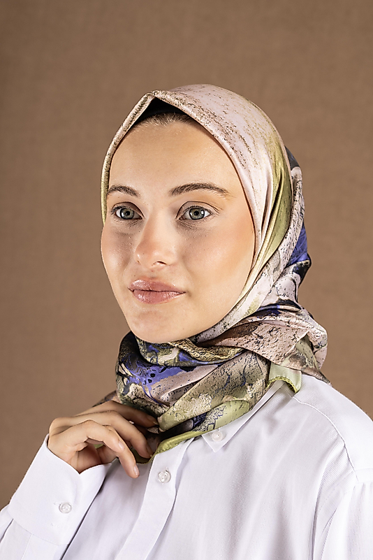 Modern Desenli Dijital Kristal Eşarp