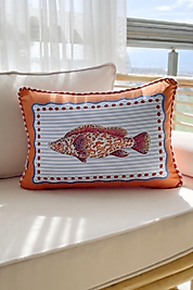 Balık Desenli Biyeli Kırlent