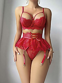 Kadın Kırmızı Etekli Fantezi Kostüm 2018