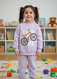 Bisikletli mor takım