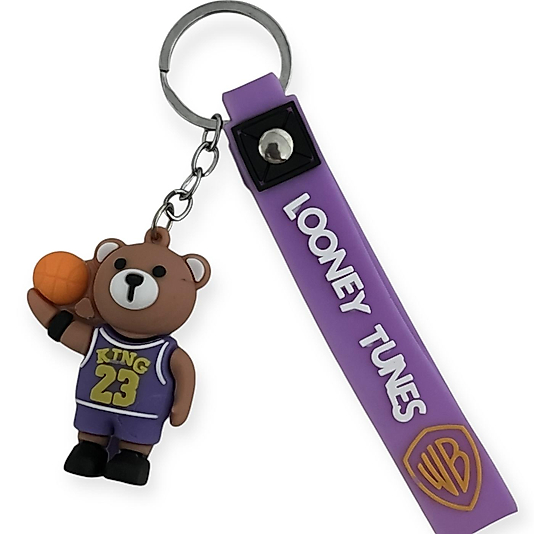 3 Boyutlu Mor Basketbolcu Ayıcık Anahtarlık