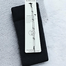Çelik bileklik ikili zincir gümüş renk 18 cm
