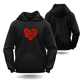 Kalp Modeli Slimfit Kapüşönlu Hoodie Erkek kadın Sweatshirt