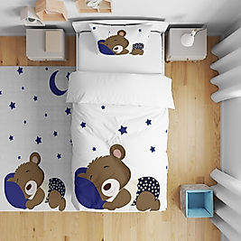 Minibabyrooms  Uyuyan Ayıcık Temalı Nevresim Takımı