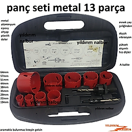 METAL PANÇ SETİ 13 PARÇA AHŞAP DELME PLASTİK PANÇ HSS UÇ MATKABA YAY ÇELİĞİ