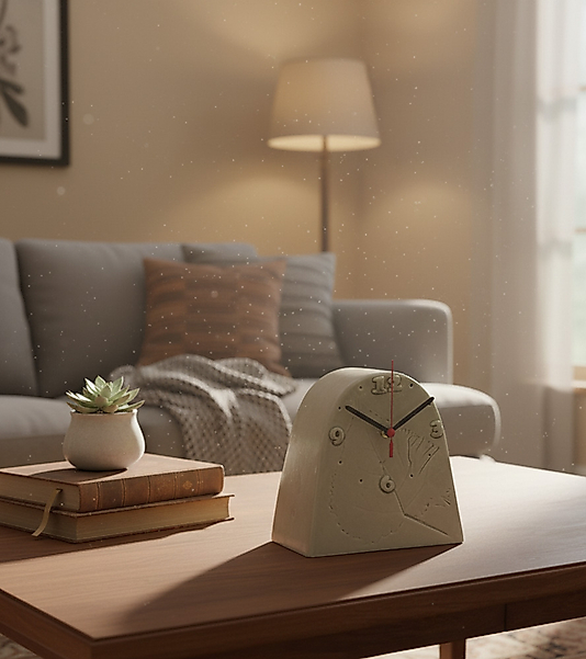 Krem Renkli Büyük Masa Saati MS010