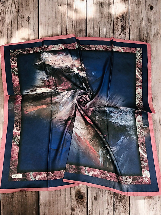 Akel Digital Kristal Eşarp  Pastel  Desen